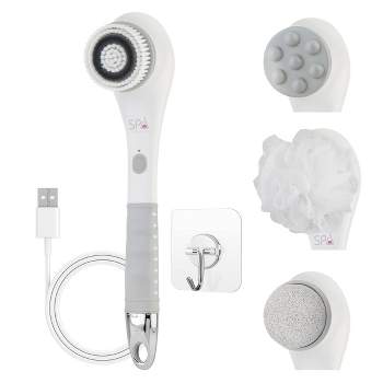 Spa Sciences NERA 4-in-1 Antimicrobial, Rechargeable Powered Shower Body/Pedi Brush
