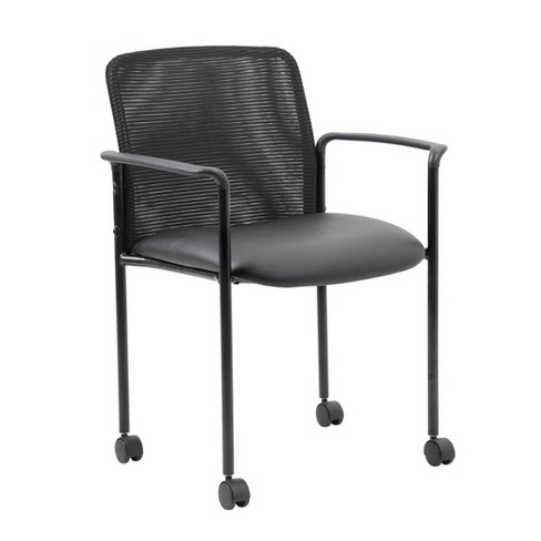 Office Star Traditional Guest Chair with Wrap Around Back and Casters 