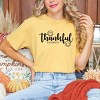 S.W.Smiley Thankful Cursive - Women's Garment Dyed Graphic T-Shirt - 3 of 4