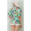 HAPPY BAY Summer Vacation Button Down Short Sleeve Camp Blouse Casual Holiday Hawaiian Shirts Tops Blouses Womens Flora - 4 of 4