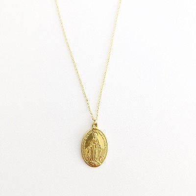 Sanctuary Project Oval Saint Medallion Coin Necklace Gold