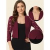 INSPIRE CHIC Women's Wedding Open Front Panel Lace Bolero Shrug - 2 of 4