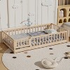 QingMoon Twin Size Floor Bed for Children with Door and Fence Solid Wood Montessori Bed Frame, for Girls and Boys Easy Assembly - 3 of 4