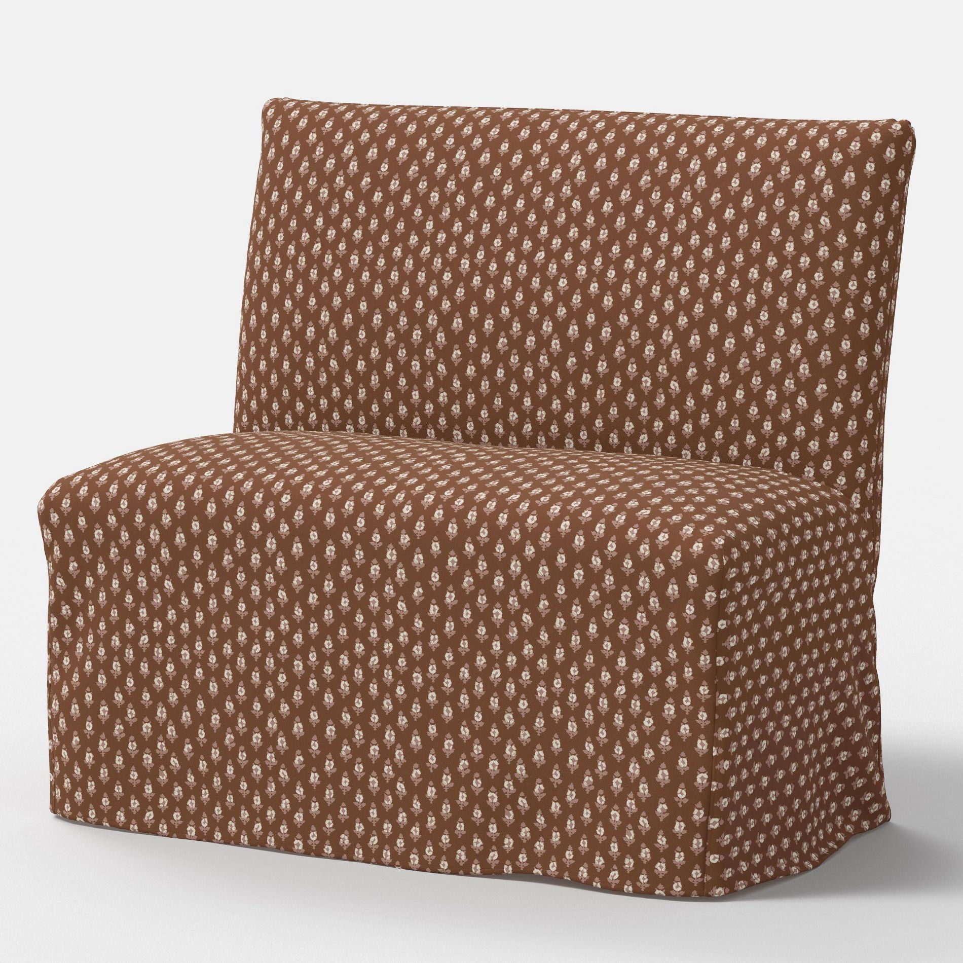 38" Jean Slipcovered Dining Banquette Bagru Block Brown - Threshold™