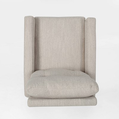 Woodglen Plush Tufted Glider Swivel Recliner in Beige and Black