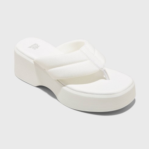Women's Angela Platform Sandals - Wild Fable™ White 12 : Target