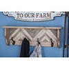 Wood 1 Shelf and 4 Hangers Wall Hook Brown - Olivia & May: Vintage Style, Keyhole Back, No Assembly Required - 2 of 4