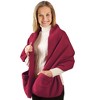 Collections Etc Cozy Fleece Wrap Shawl With Large Front Pockets - Keeps Hands and Shoulders Warm During Cold Winter Season - image 3 of 3