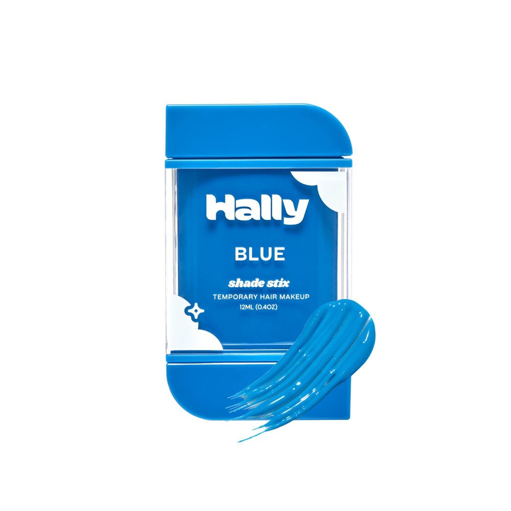 Photos - Hair Dye Hally Shade Stix Temporary Wash Out Hair Color - Blue - 0.4oz