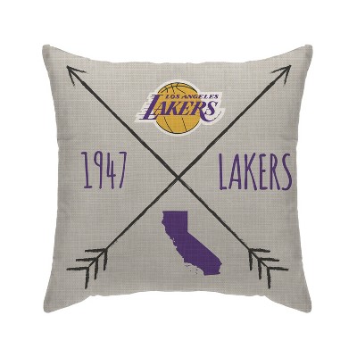 NBA Los Angeles Lakers Cross Arrow Decorative Throw Pillow