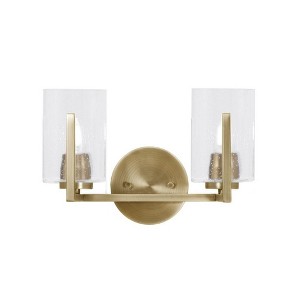 Toltec Lighting Atlas 2 - Light Vanity in  New Aged Brass with 4" Clear Bubble Shade - 1 of 1