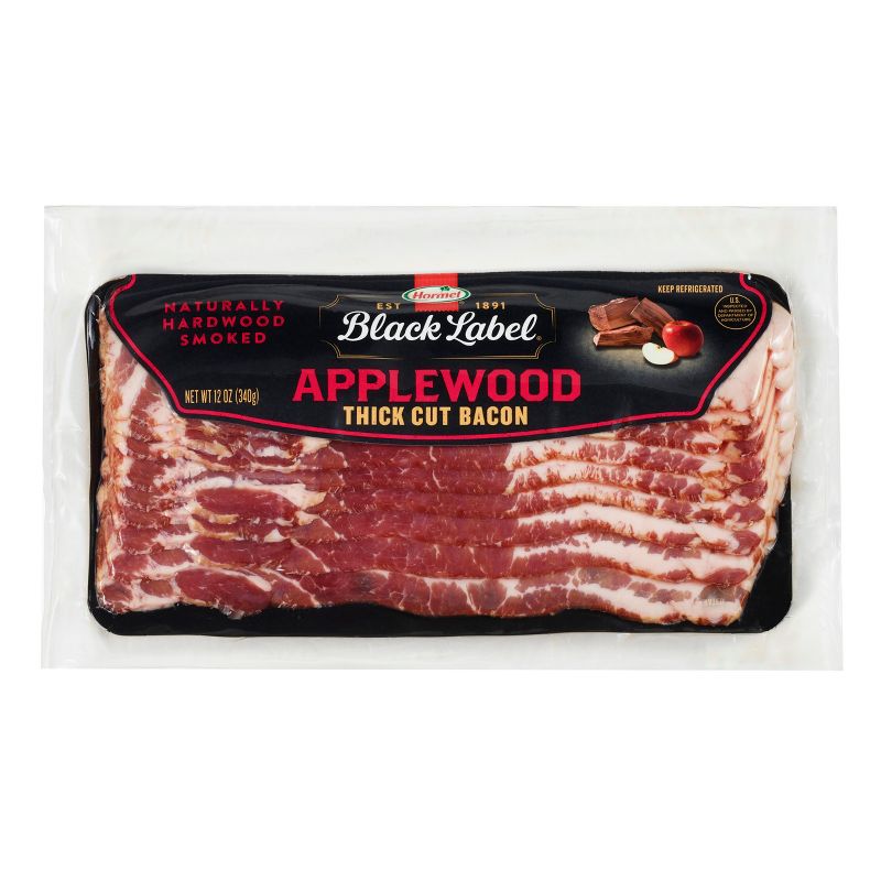 Hormel Black Label Applewood Smoked Thick Cut Bacon - 12oz, 1 of 12