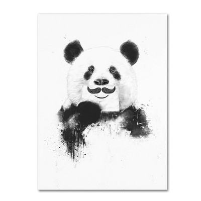 24" x 32" Funny Panda by Balazs Solti - Trademark Fine Art