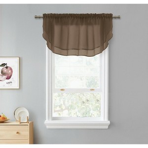 Kate Aurora Living Double Layered Sheer Rod Pocket Ascot Window Valances - 1 of 4