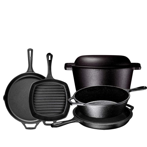 Bruntmor 16'' Black Cast Iron Skillet, Deep 2'', Dual Handles, 16'' ,Deep  2'' - Dillons Food Stores