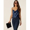 cheibear Women's Satin Cowl Neck Cami Top with Long Pant PJ Loungewear Silky Pajama Set - 3 of 4
