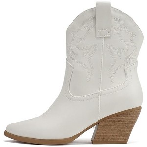 Soda “BLAZING” Women's Western Ankle Boots, Stitched, Pointed Toe, Low Heel - 1 of 4