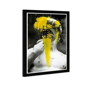 13" x 19" Intellectual Thought Abstract Framed Wall Art Yellow - Hatcher and Ethan: Modern Decor, Digital Art, Black Plastic Frame - 1 of 4