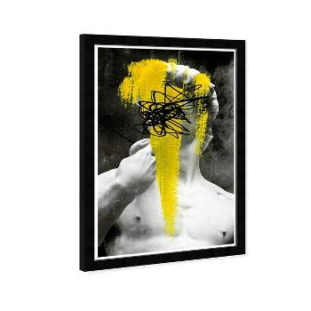 13" x 19" Intellectual Thought Abstract Framed Wall Art Yellow - Hatcher and Ethan