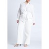 ELOQUII Women's Plus Size Hip Tie Collared Shirt - 4 of 4