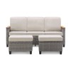 Outdoor Wicker Patio Seating Set All Weather PE Rattan Conversation Set with Cushion - 3 of 4