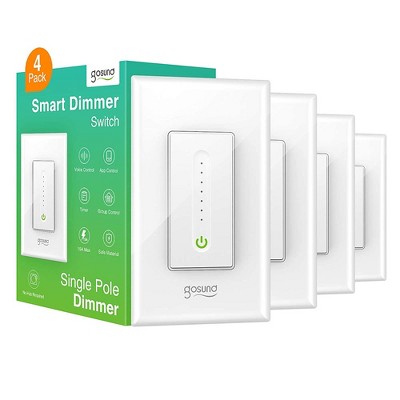 Gosund Smart Voice Control Wifi Dimmer Light Switch Pairs with Google Assistant and Amazon Alexa Devices with No Hub Required, 4 Pack