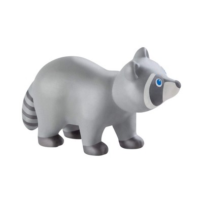 Gray and White Chunky Plastic Raccoon Toy Figure