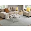 32.48" Sintered Stone and Chrome Metal Round Modern Coffee Table with Sturdy Construction and Spacious Tabletop - 4 of 4
