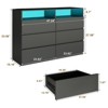 6 Drawer Dresser with LED Lights & Charging Station, Modern Chest of Drawers for Bedroom, Wide Wood Cabinet with Deep Storage - 3 of 4