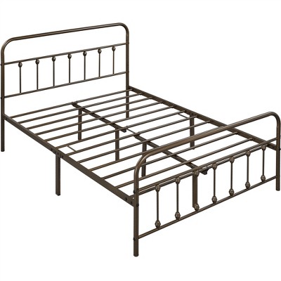 Yaheetech Iron Platform Bed Frame with High Headboard and Footboard