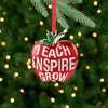 Northlight 3.25" Red Silver Plated Apple Teacher Christmas Ornament with European Crystals - 2 of 4