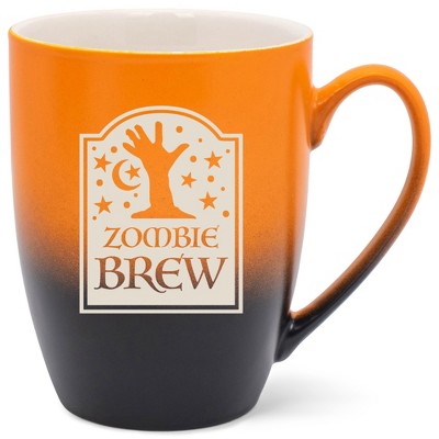 100 North Magic Potion 10 Ounce Orange and Black Two Toned Ombre, Comfortably Fits Your Hands, Ceramic Tea Coffee Cup Mug, Zombie Brew