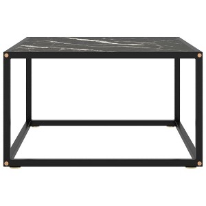 vidaXL Coffee Table Black and transparent - Marble Black 23.6" x 23.6" x 13.8" - 1 of 4