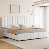 Full/ Queen/ King Size Bed Frame with 4 Storage Drawers, Adjustable Height Headboard, Linen Upholstered Platform Bed Frame, No Box Spring Needed - 4 of 4