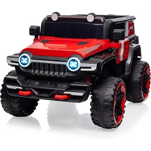 2-Seater 12V Kids Electric Ride-On Car, 4WD Off-Road RC Toy, 25W Dual Motor, 3-Speed, Spring Suspension & Spare Tire - 1 of 4