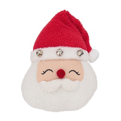 Saro Lifestyle Jolly Saint Nick Santa Poly Filled Throw Pillow, 11"x13", Multicolored