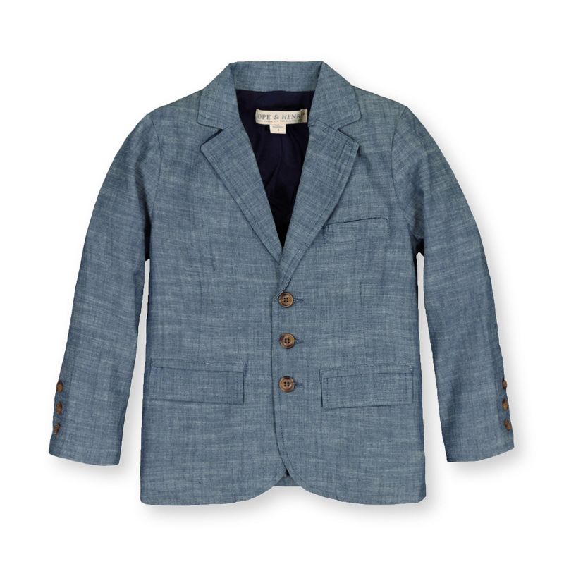 Hope & Henry Boys' Chambray Suit Jacket, Kids, 1 of 9