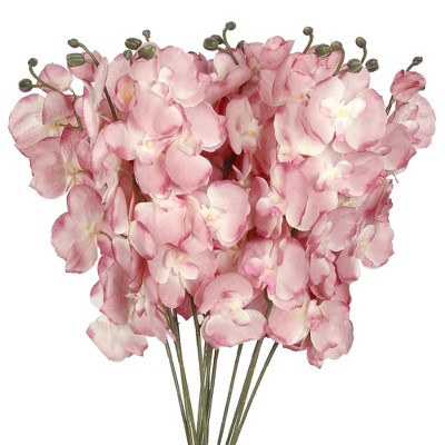 REGALWOVEN Real Touch Decor Artificial Phalaenopsis Flowers 26.4" 12 Pcs
