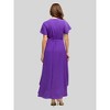 24seven Comfort Apparel Womens V Neck Belted Faux Wrap High Low Dress - 3 of 4