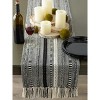 Design Imports  Braided Stripe Jacquard Fringe Table Runner, 15X108", Black - 3 of 4