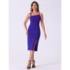 Allegra K Women's Spaghetti Strap Split Hem Sleeveless Cocktail Sheath Dress - 3 of 4