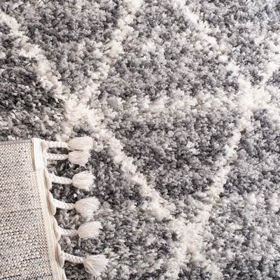 Luxe Shimmer Hand-Knotted Gray Shag Area Rug - 59" x 9"