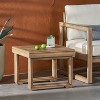 GDFStudio Andrae Rustic Outdoor Acacia Wood Side Table, Brown - 2 of 4