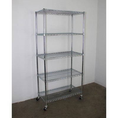 VersaRack 36'' Stainless Steel 5-Tier Mobile Shelving Unit