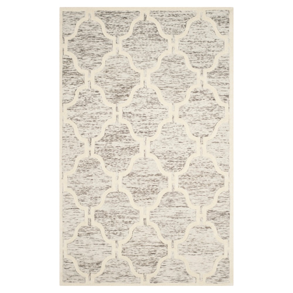 4'x6' Light Brown/Ivory Geometric Tufted Area Rug - Safavieh