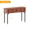 Jojoka 47" Console Table with 2 Drawers, Modern Wood Accent with Sliding Doors,Metal Legs, Sofa Table Behind Couch for Entrance, Hallway, Living Room - 2 of 4