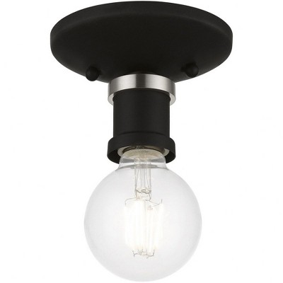 Lansdale Black and Brushed Nickel 1-Light Flush Mount