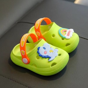MyKids-USA Baby Cartoon Animal & Rainbow Patched Pattern Colorful Soft Bottom Slippers - 1 of 4