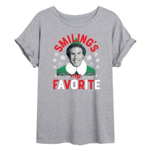 Women's - ELF - Christmas Smilings My Favorite Oversized Graphic T-Shirt - 1 of 4