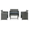 vidaXL Patio Furniture Set 4 Piece Sofa Set with Coffee Table Poly Rattan - Gray - 2 of 4